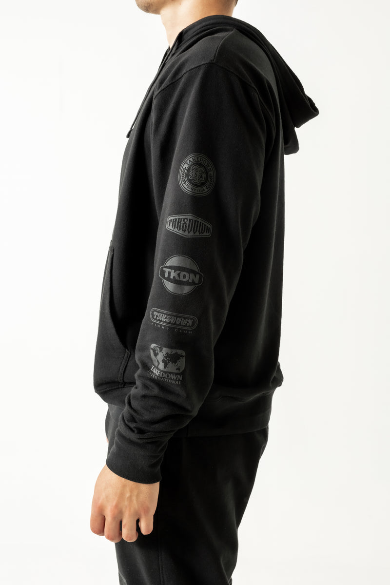Takedown Sleeve Logo Stack Hoodie - Black